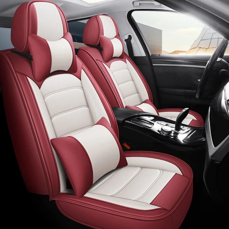 In Stock Quality Durable Nappa Interior Accessory Universal Sport Five Seater Napa Leather Car Seat Cover Full Set