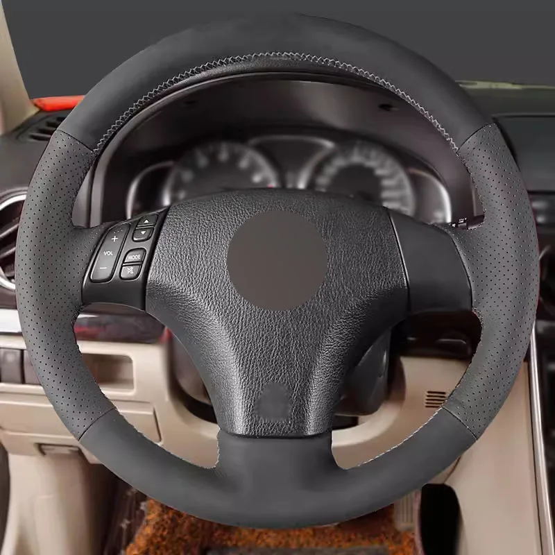 

Black Smooth with Perforated Leather Full Wrap Car Steering Wheel Cover Car Accessoires for Mazda 6 Mazda 5 Mazda 2 3 ATENZA 323