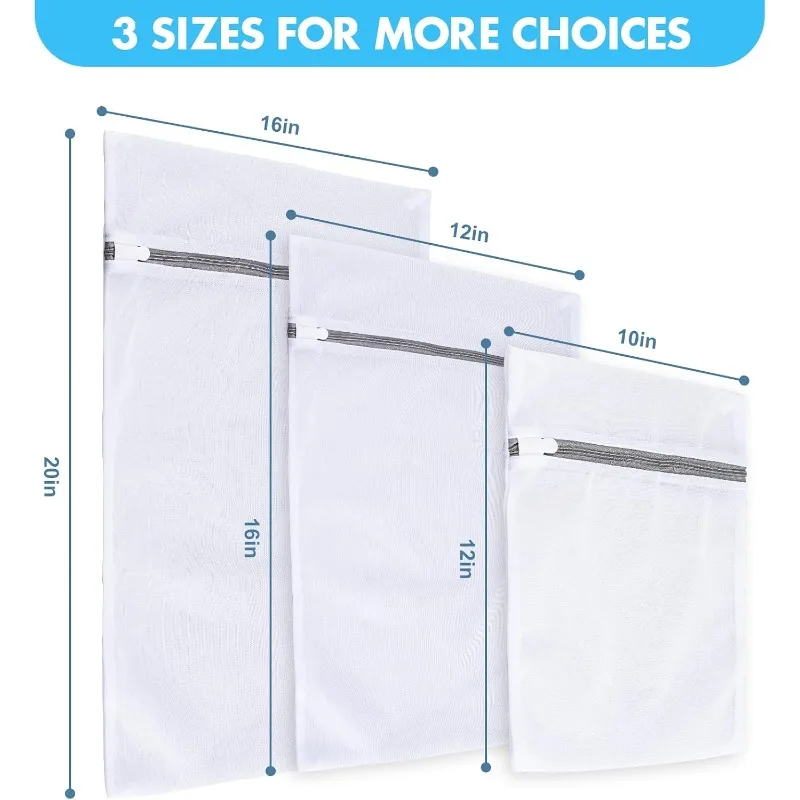Mesh Laundry Bags for Delicates, 3 Pack Laundry Bags Mesh Wash Bags in 3 Sizes(1 Large, 1 Medium, 1 Small), Durable and Gentle Lingerie Bags for Washing Delicates, Garment Bag for Washing Machine