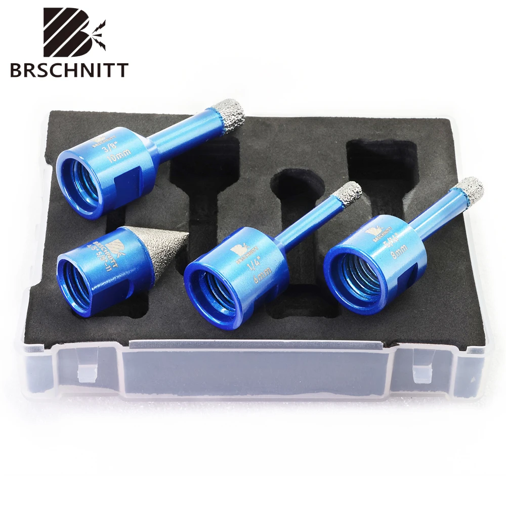 BRSCHNITT Diamond Drill Bit Dia 6/8/10mm 20mm Tile Crown Chamfer Milling Bit Tile Cutter Ceramic Crowns Hole Saw Drill 58 Thread