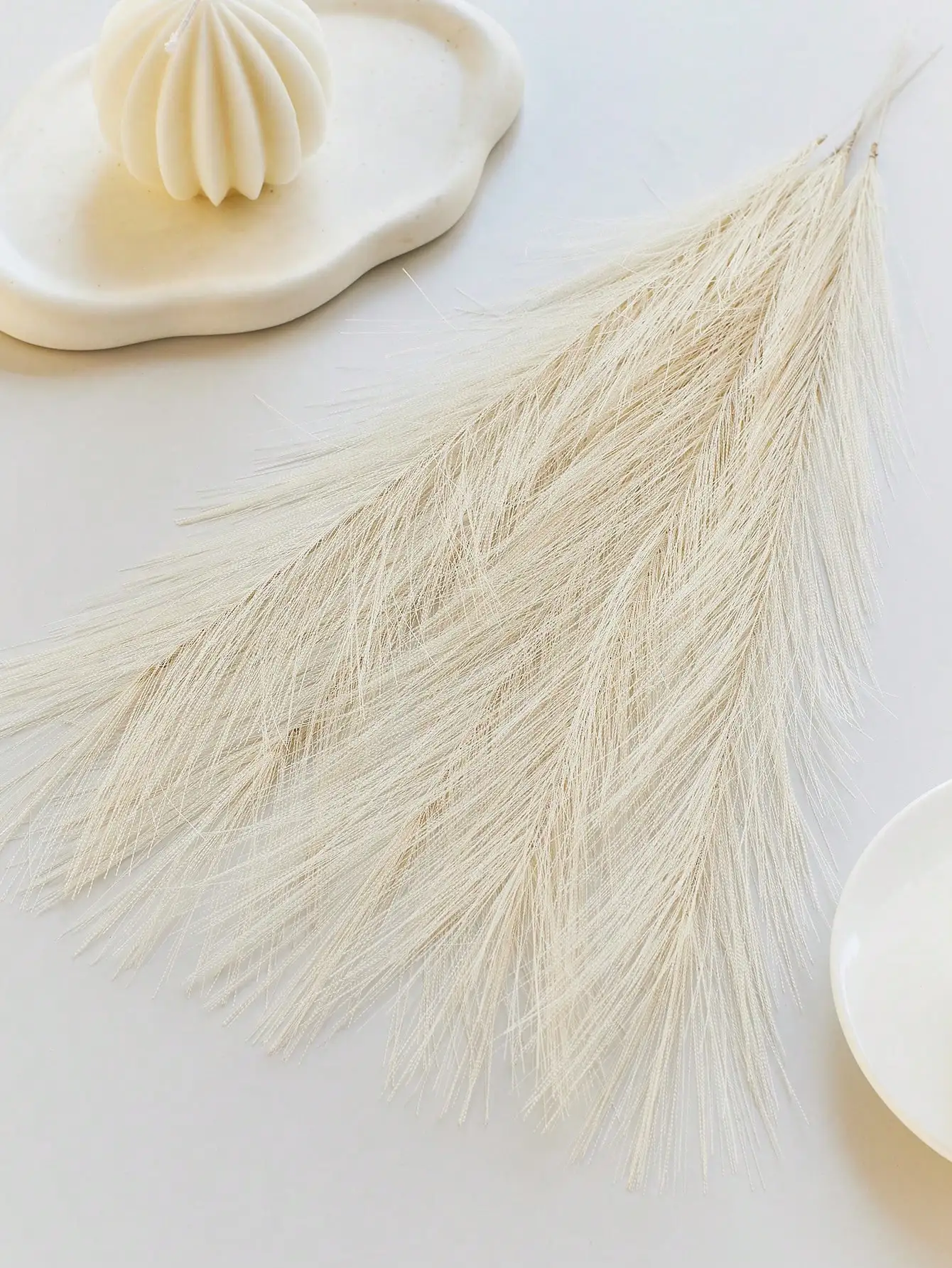 10pcs/20pcs Fake Pampas Grass Artificial Feather Decoration Vase Filled with Fluffy Fake Lamp Heart Wedding Home Decoration