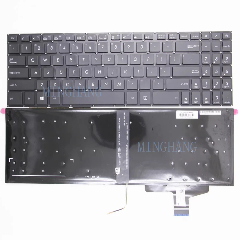 M   New for Asus N580 N580V N580VD N580VN NX580VD N580GD US Keyboard backlit Palmrest
