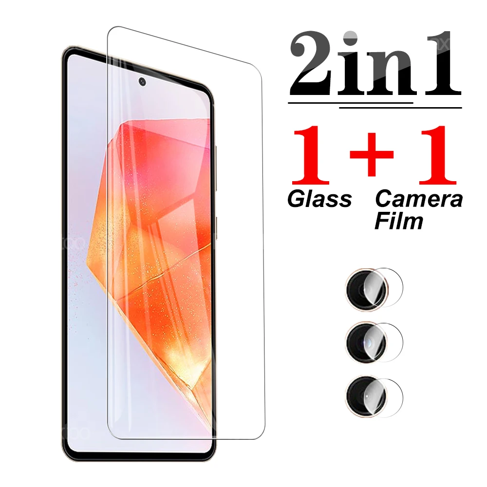 2in 1 protetor de tela para samsung galaxy c55 6,7 polegadas 5g, anti-risco, vidro temperado, c55, 55c