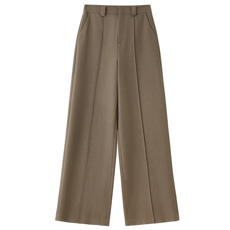 SENTUBILA Women's Straight Leg Pants Autumn 2025 High Waist Commuter 3D Mid-Stitch Detail Comfortable Casual Trousers 153K87890