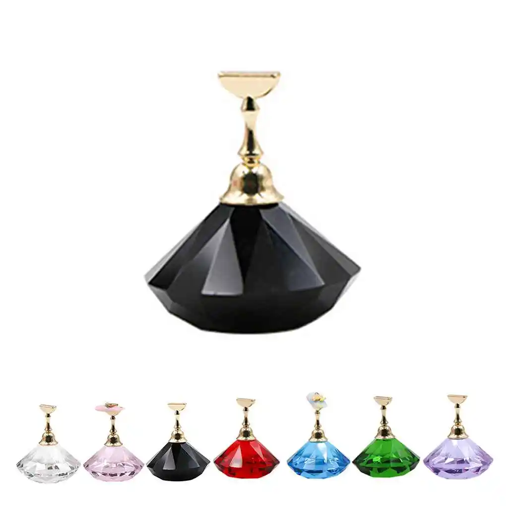 1 セットクリスタルベース磁気ネイルホルダー爪のヒント練習トレーニングディスプレイスタンドジェルサロン DIY マニキュアツール