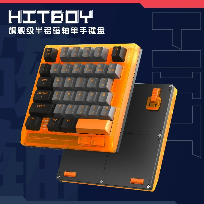 

Teamwalf Hitboy Hk35 Клавиатура с магнитным переключателем Проводная одноручная полуалюминиевая 8k Rgb-плеер Подарочная геймерская клавиатура для Valorant FPS