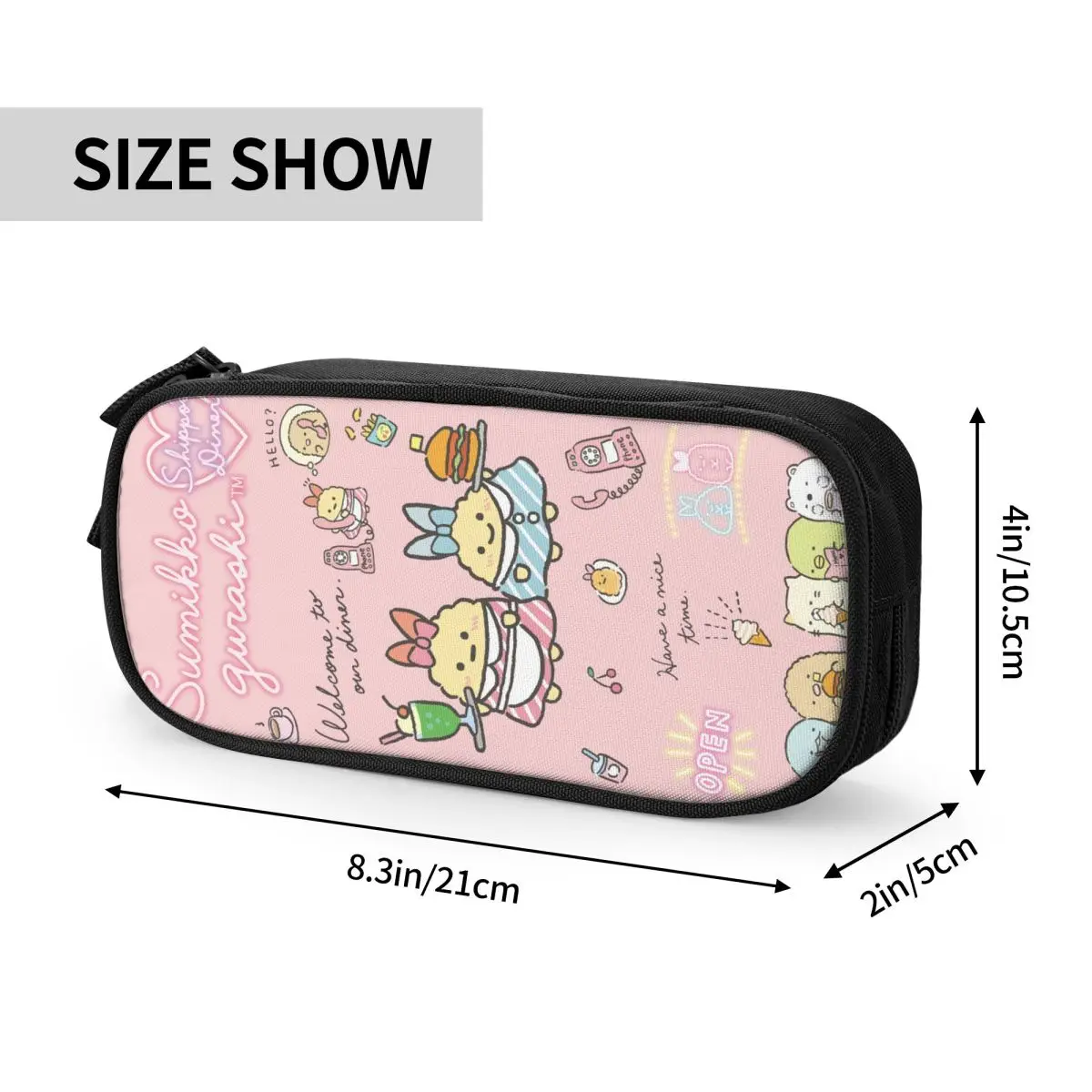 Imagem -04 - Sumikko Gurashi Estojo Desenho Animado Anime Japonês Bonito Grande Capacidade para Menina e Menino Lápis Pouch para Estudantes Papelaria para Estudantes