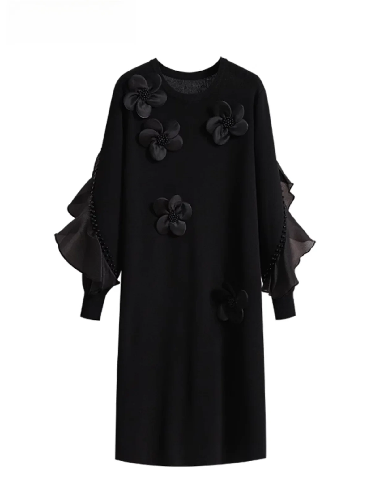 

Вязаная женская юбка большого размера Heben Sle Dr, осенняя новая оранжевая юбка-клеш, удобная корейская свободная посадка Long Sve Dr