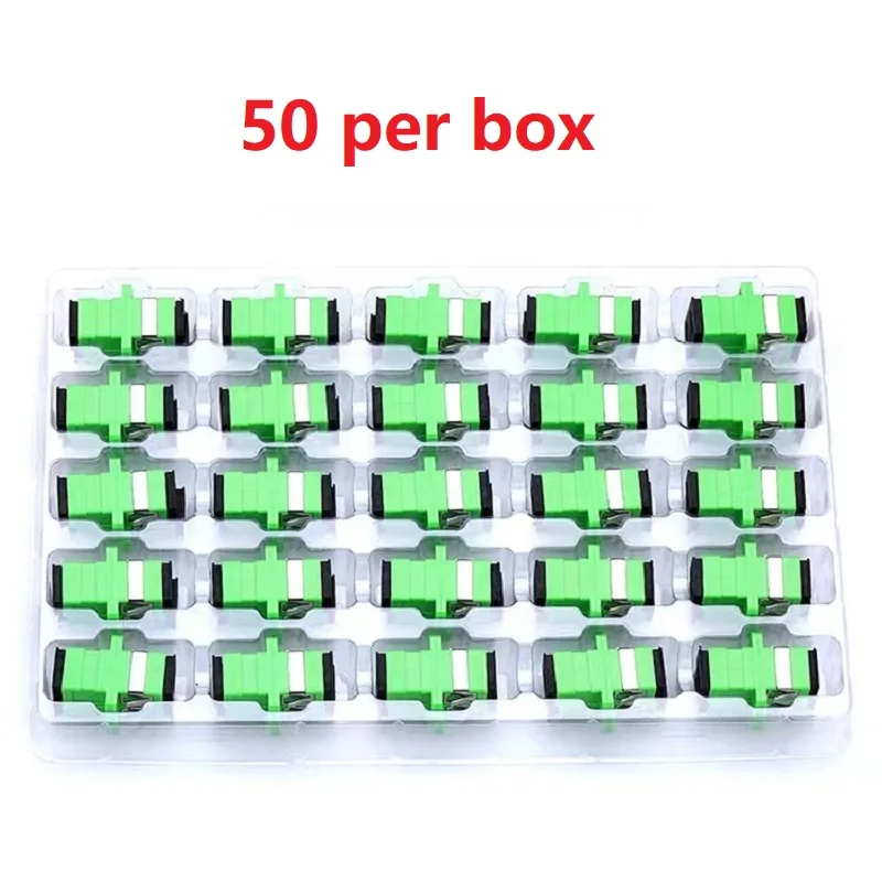 50PCS LOT SALE SC-APC/UPC Simplex Single-mode Fiber Optic Adapter Optical Fibra Coupler SC/APC Flange SC/UPC Connector