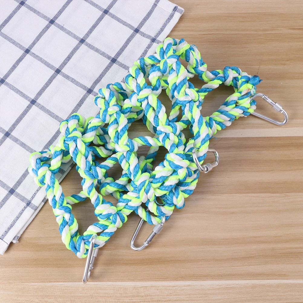 

2 pcs Colorful Braided Climbing Durable Bite Resistant Rope For Large Medium Parrots Easy Install With Carabiner Pet Bird Cage