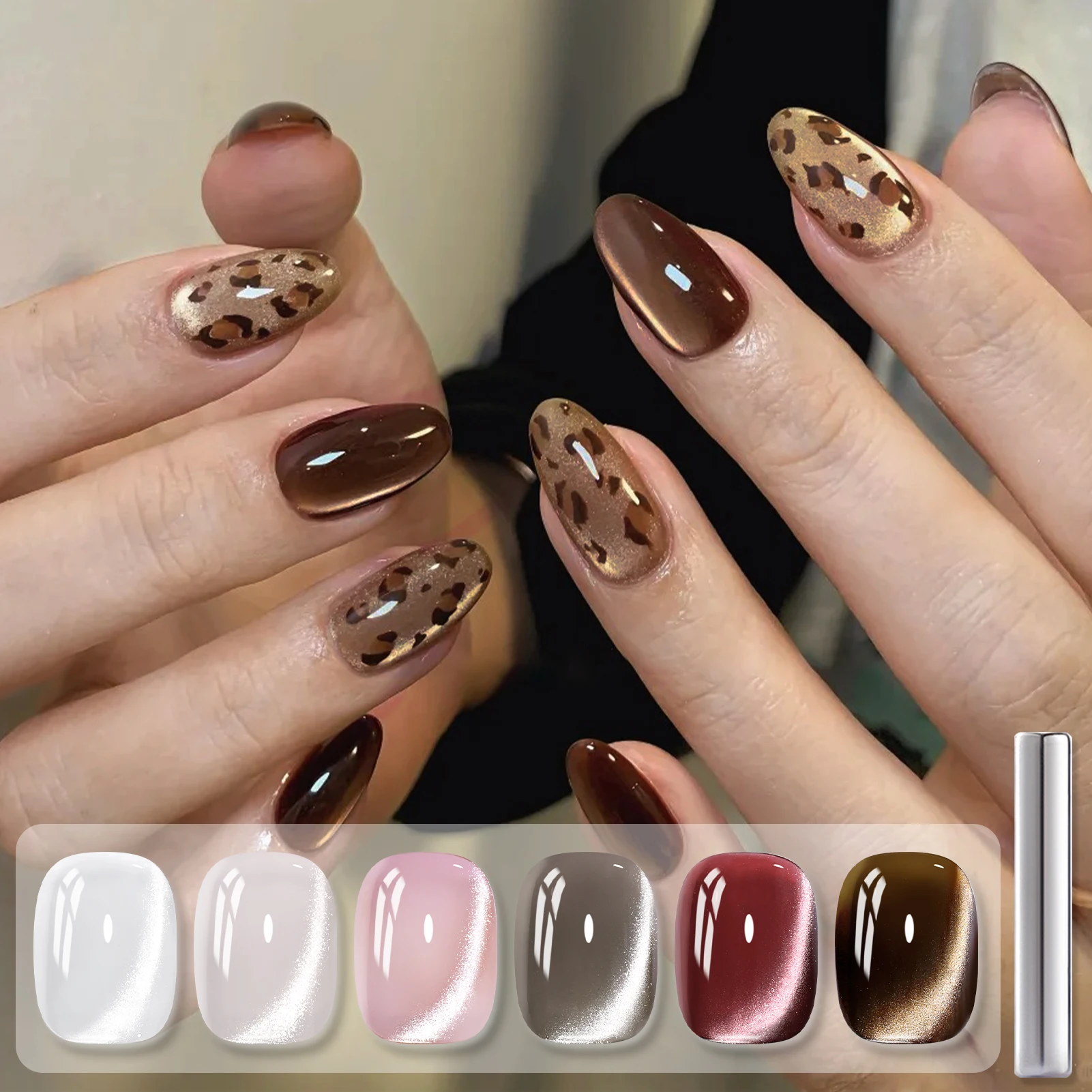 

BORN PRETTY 6 шт. Obsidian Ode Cat Магнитный гель-лак для ногтей Набор стеклянных бусин Soak Off UV Salon DIY Ногти для осеннего маникюра