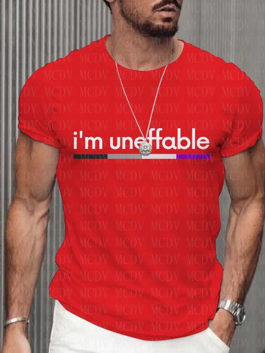 

Men's I‘m Uneffable Casual Print T-Shirt Summer Tees Tops The Colorful The Best He Him Hole LGBT3D Printed T Shirt