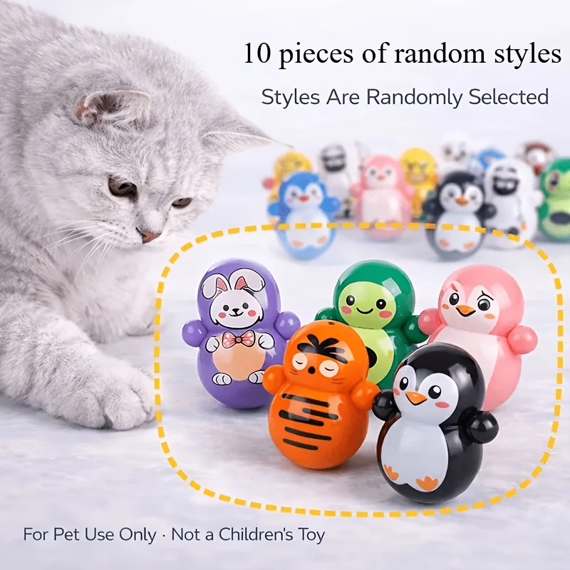 10pcs Self-Rolling Cat Toy for Indoor Use Lightweight Puzzle Toy for Cats No Batteries Required Random Designs