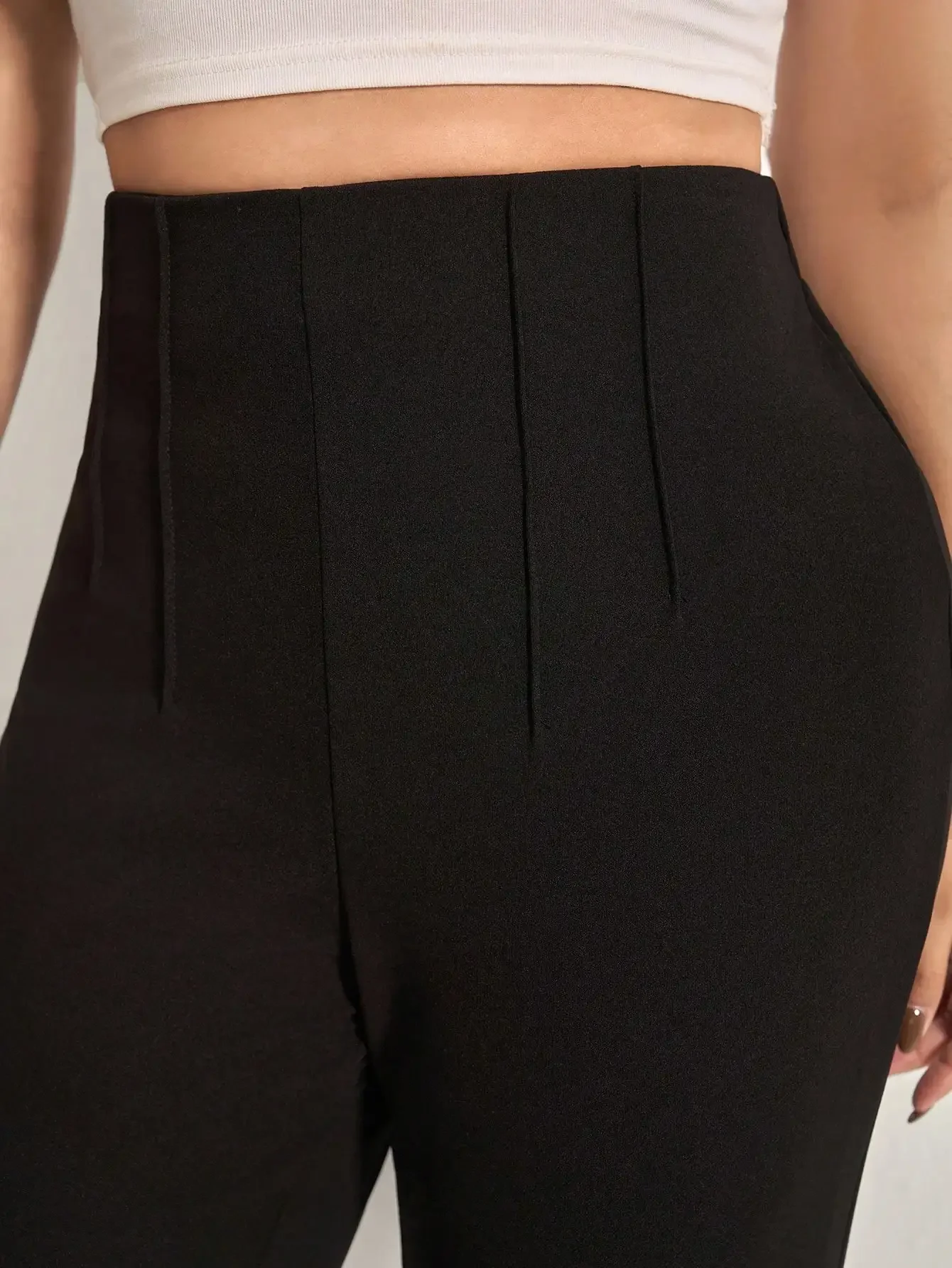 

High Waist Solid Pleated Casual Pants For Women