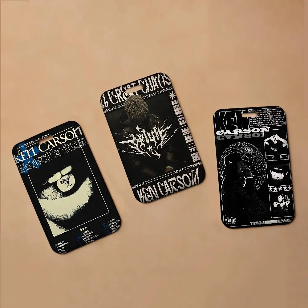 Popular Rapper K-Ken C-Carson ID Card Holders Lanyards Girls Door Card Case Hanging Rope Women Badge Holder Neck Strap Card