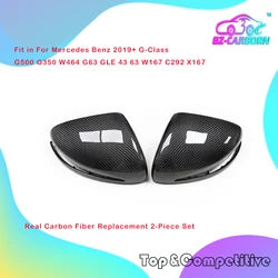 Rear View Side Mirror Cover For Mercedes Benz G-Class G500 G350 W464 G63 GLE 43 63 W167 X167 Add On/Replace Real Carbon Fiber