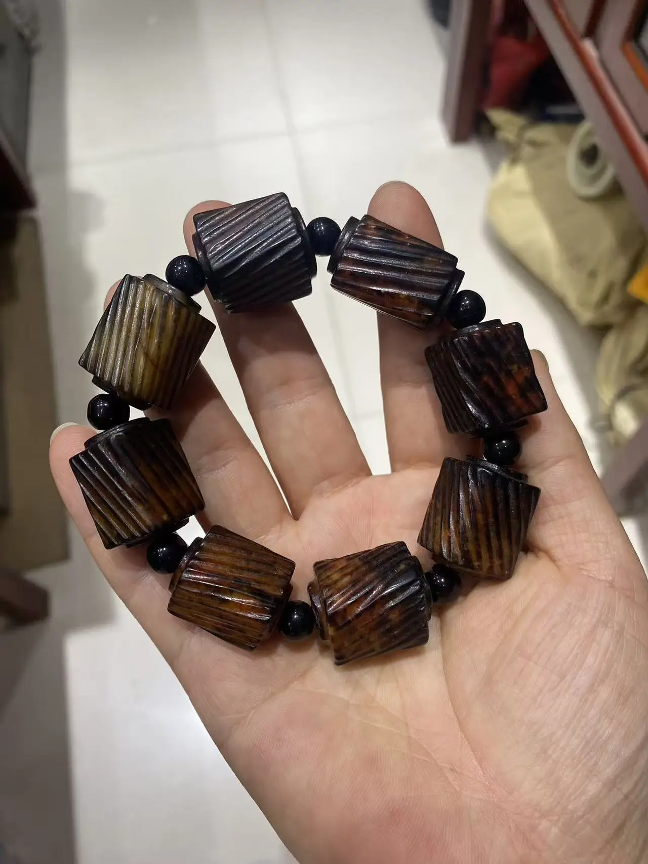 

Браслет из нефрита Hetian с ручной резьбой, натуральный нефрит, древний нефритовый браслет из бисера, ювелирные изделия из нефрита, браслеты с сертифицированными