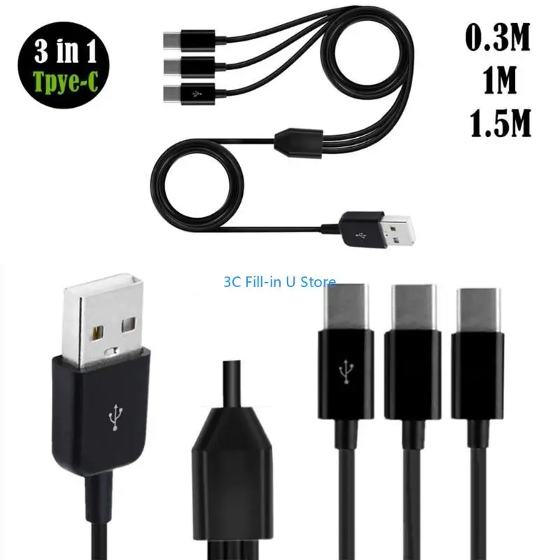 G8TA USB2.0 Тип А до 3 типа C -разъемы мужского заряда кабель синхронизации кабеля синхронизации синхронизировать