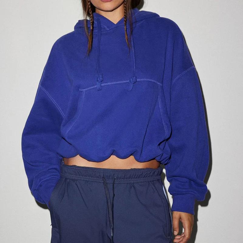 الخريف والشتاء جديد بلون بسيط عالية مقنعين السترة شخصية عارضة جوكر الشارع مقنعين الأزياء.