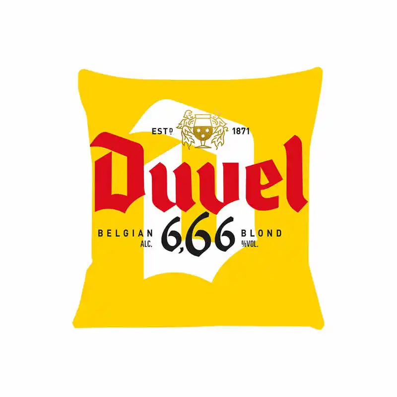 Duvel Beer Cushion Cover for Sofa Pillow Case Cover Seat Car Throw Pillowcase 45X45cm For Home Decorative SJ-709