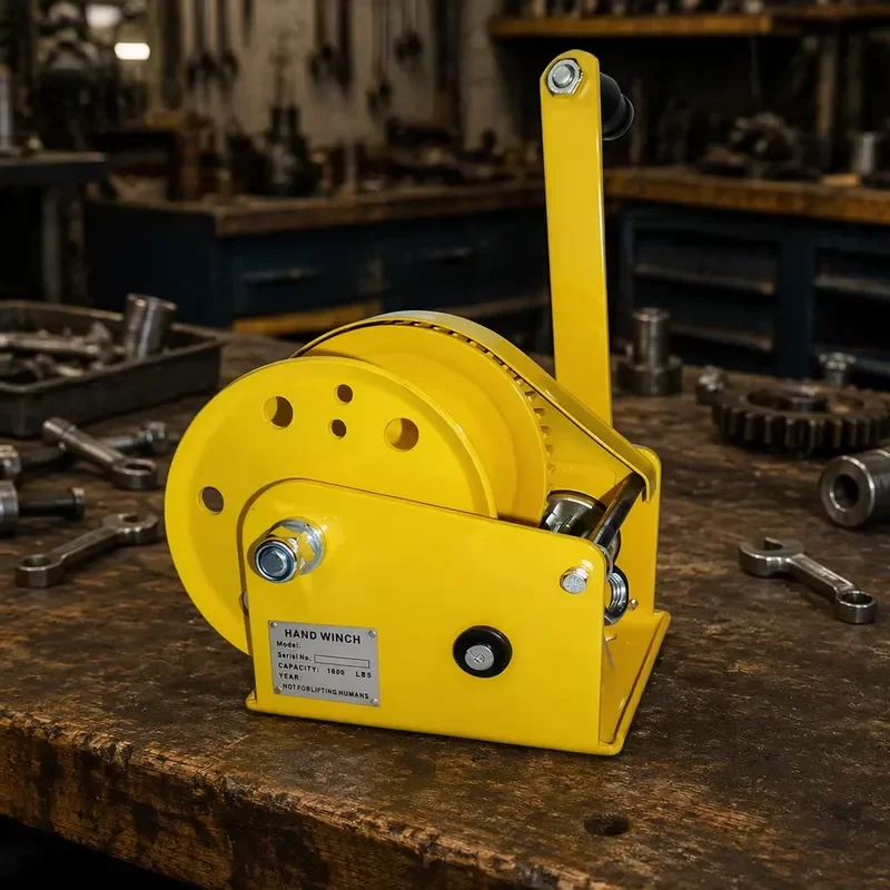 Factory OEM Self-Locking Steel Hand Winch Worm Gear Brake Manual Crank Winch for Trailer Warehouse Construction Wholesale