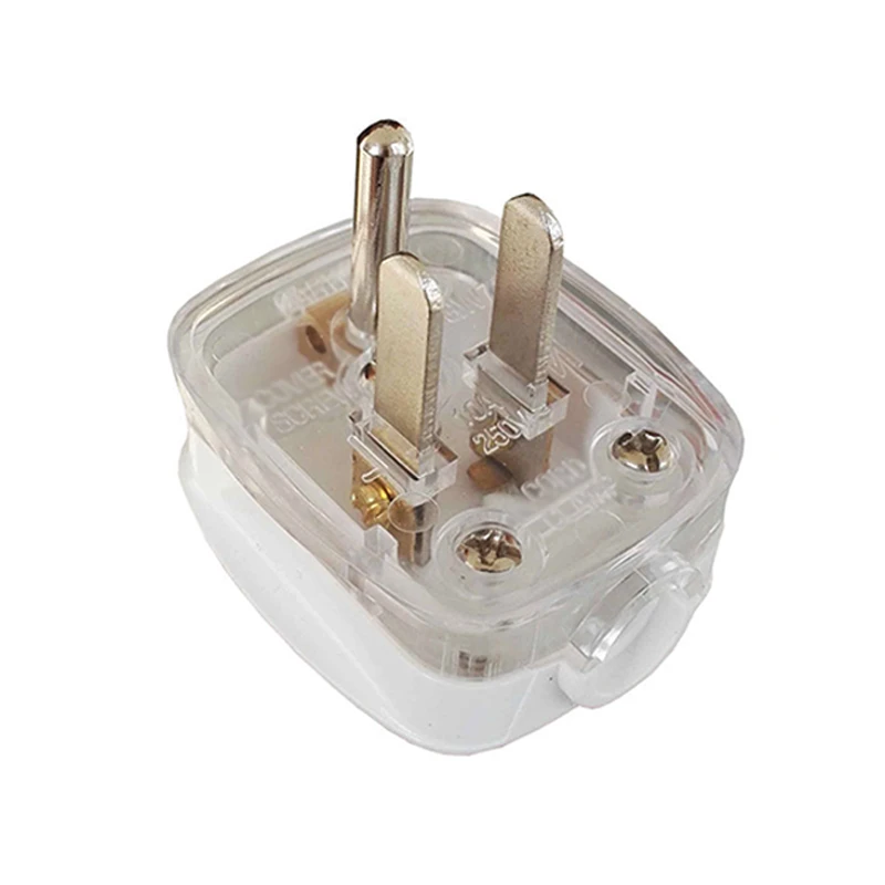White US Grounded 3-Pin Type B Male Rewirable Power Plug NEMA 5-15 Wiring Cable Connector, Compatible for US Japan 10A 250V ﻿