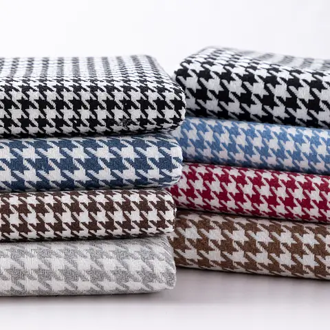 146cm Width High-grade Houndstooth Fabrics Cotton and Linen Plaid Fabrics Thickening Sofa Pillow Tablecloth DIY Sewing Fabrics