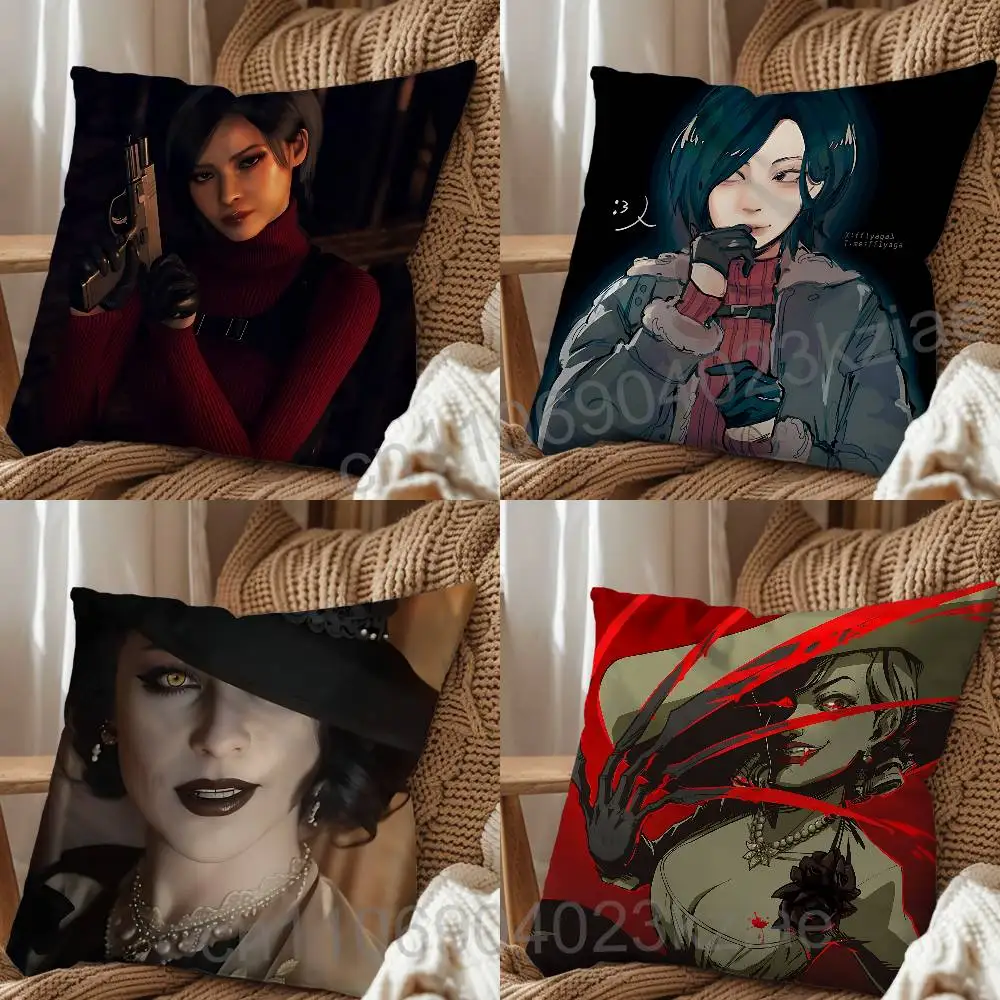 

Dimitrescu Ada Wong Resident Evil Print Throw Pillow Cover 45×45cm Square Cushion Case for Living Room Bedroom Decor