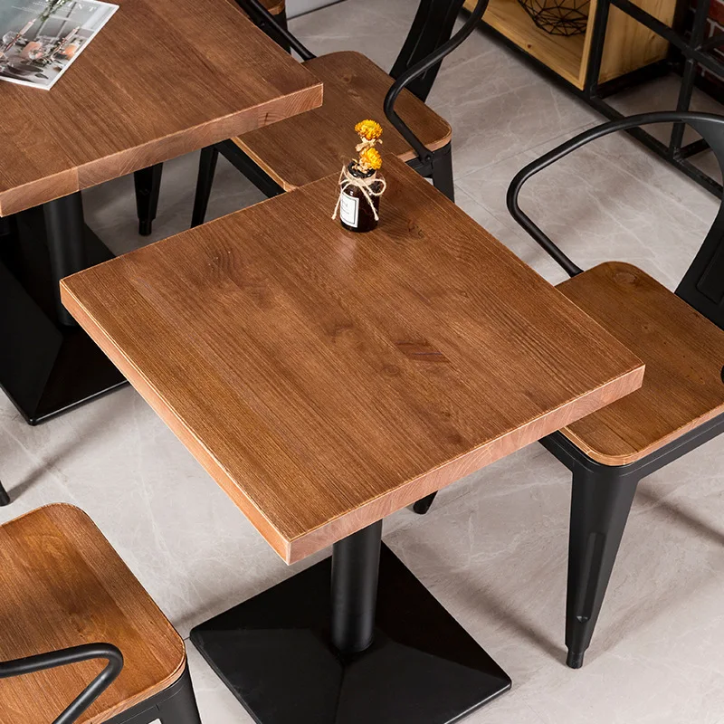 #Modern Industrial Style Dining Table Set Hot Sale Vintage Bistro Iron Chairs For Kitchen For Restaurants Hotels Home Use