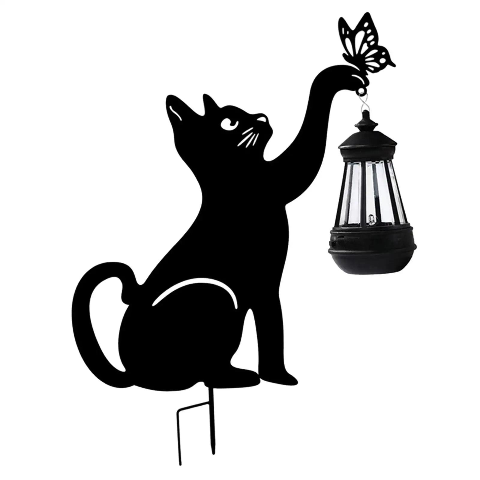 

55 см солнечные садовые фонарики фигурка черного кота универсальная прочная энергоэффективная