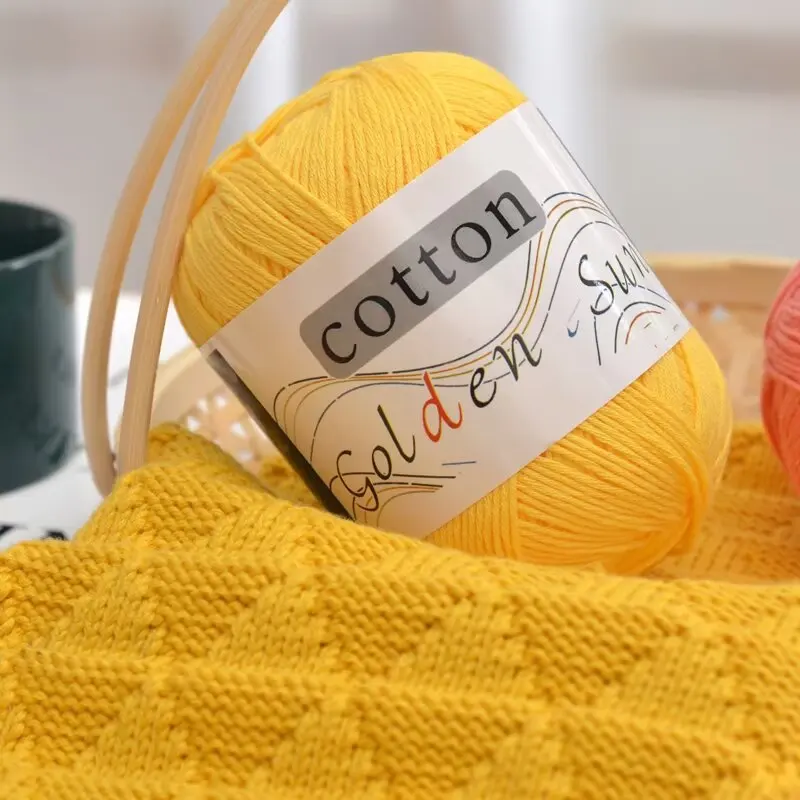 Ganzbaumwollgarn, Baumwollgarn, Babygarn, reiner Baumwollwollgarn, handgestrickter DIY-Häkelgarn für Babys und Kinder
