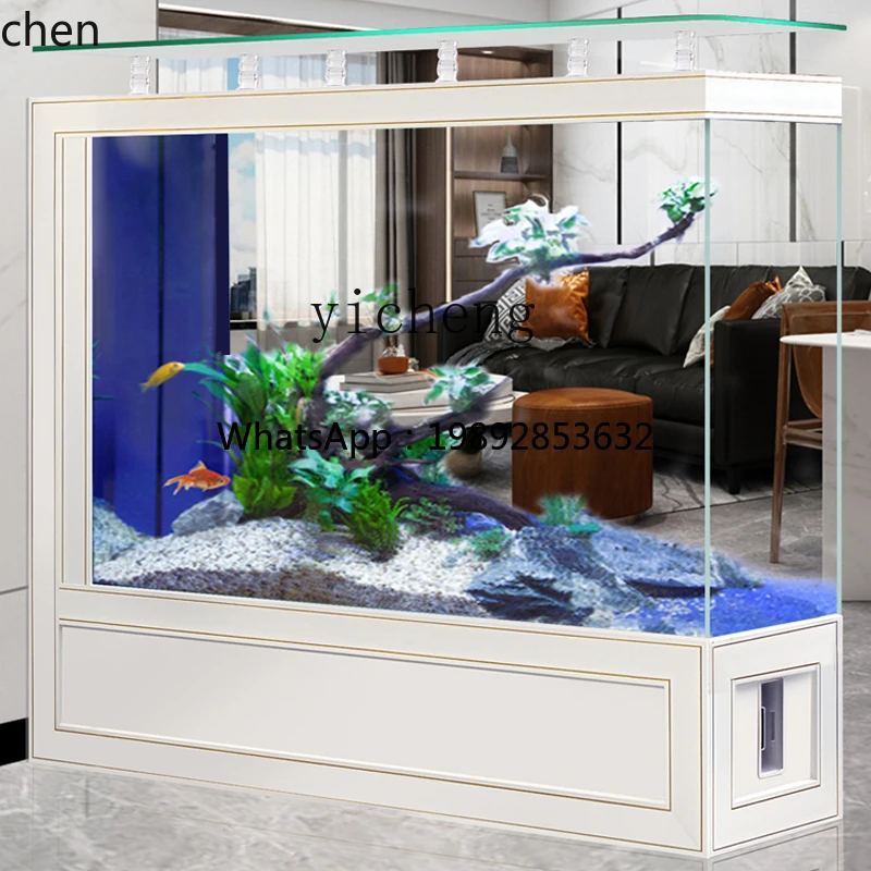 

A7 ultra-white glass goldfish tank medium and large living room household screen partition water-free aquarium