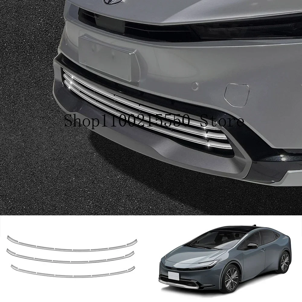 

For Toyota Prius 60 Series 2023 2024 Accessories Stainless Steel Front Bumper Grilles Trim Molding Decoration Stickers