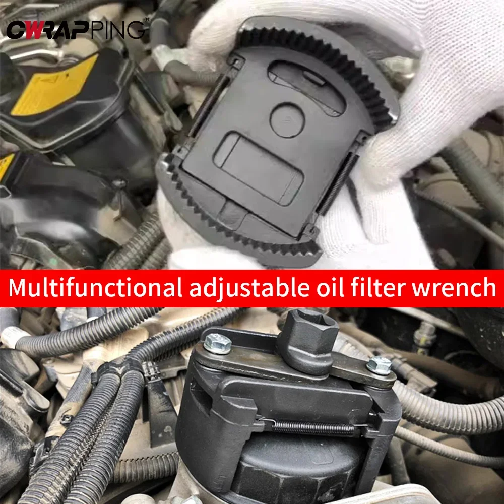 

60-80mm Universal Car Oil Filter Wrench Multi-tool Fuel Filter Removal Cast Steel Spanner Adjustable Removal Car Accessories