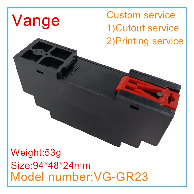 Vange din rail junction box 94*48*24mm fire resistant ABS plastic housing case