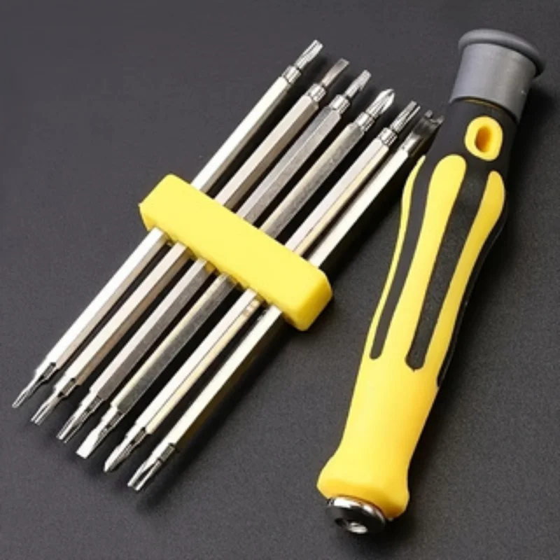 13 in 1 Precision Screwdriver Set, Multifunctional Metal Torx Bits, Anti-Slip Plastic Handle, Durable Manual Household Repair To