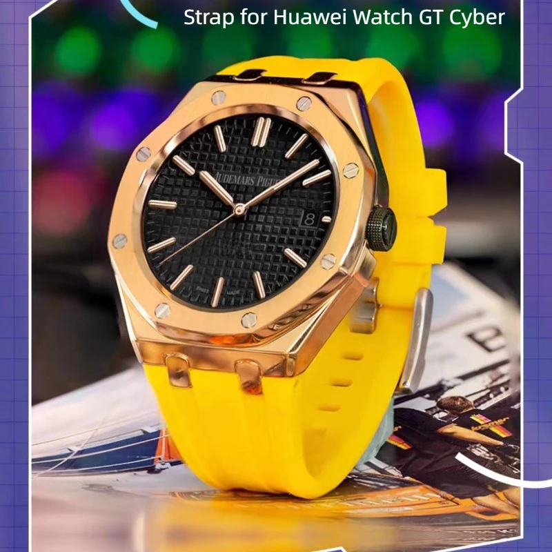 

Силиконовый ремешок для Huawei Watch gt cyber с чехлом, сменный спортивный ремешок для наручных часов HUAWEI GT Cyber, умные часы, браслет