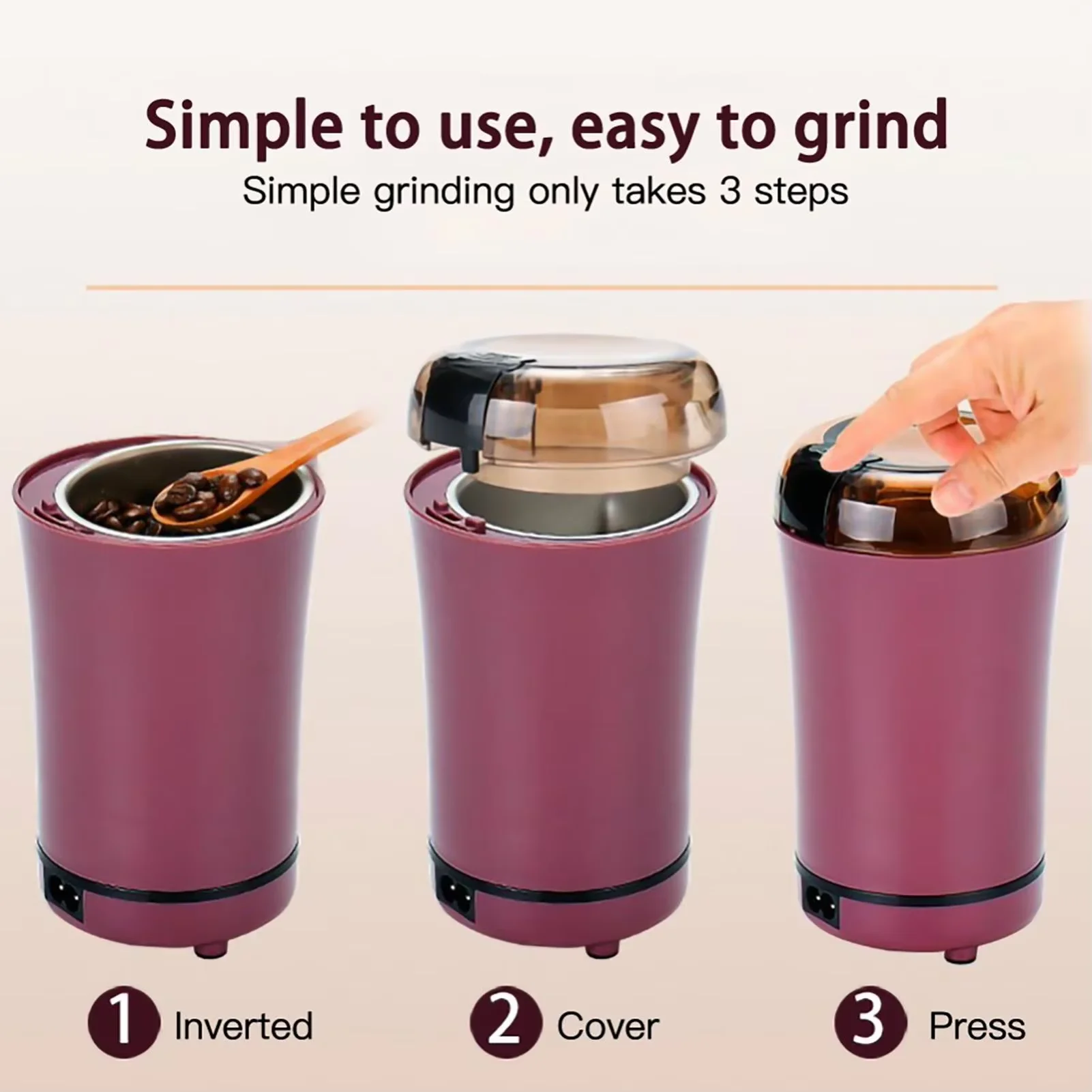Multifunctional practical and convenient electric grain grinder spice coffee bean grinder household portable herb grinder image 4