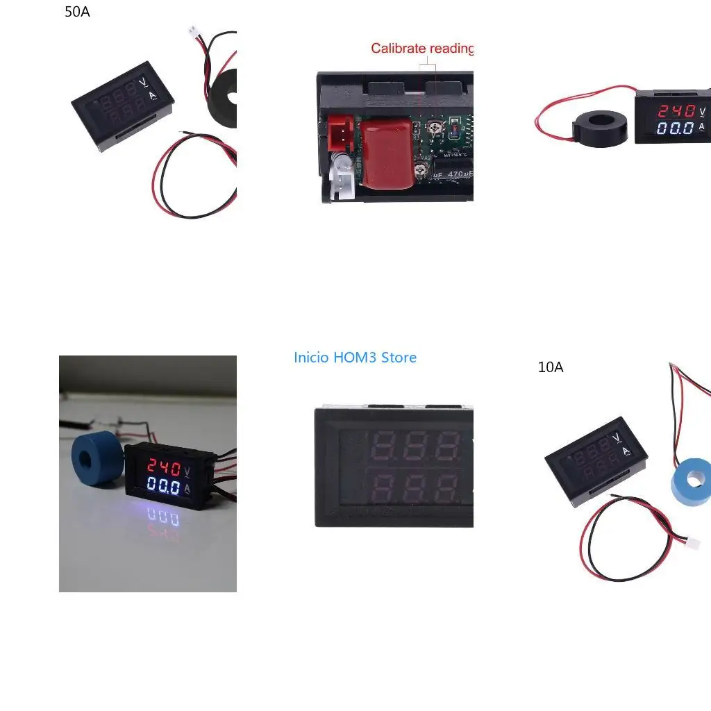 

A5YD 10A 50A 100A Voltmter Ammeter AC 60-500V Digital Voltmeter Ammeter Tester Gauge