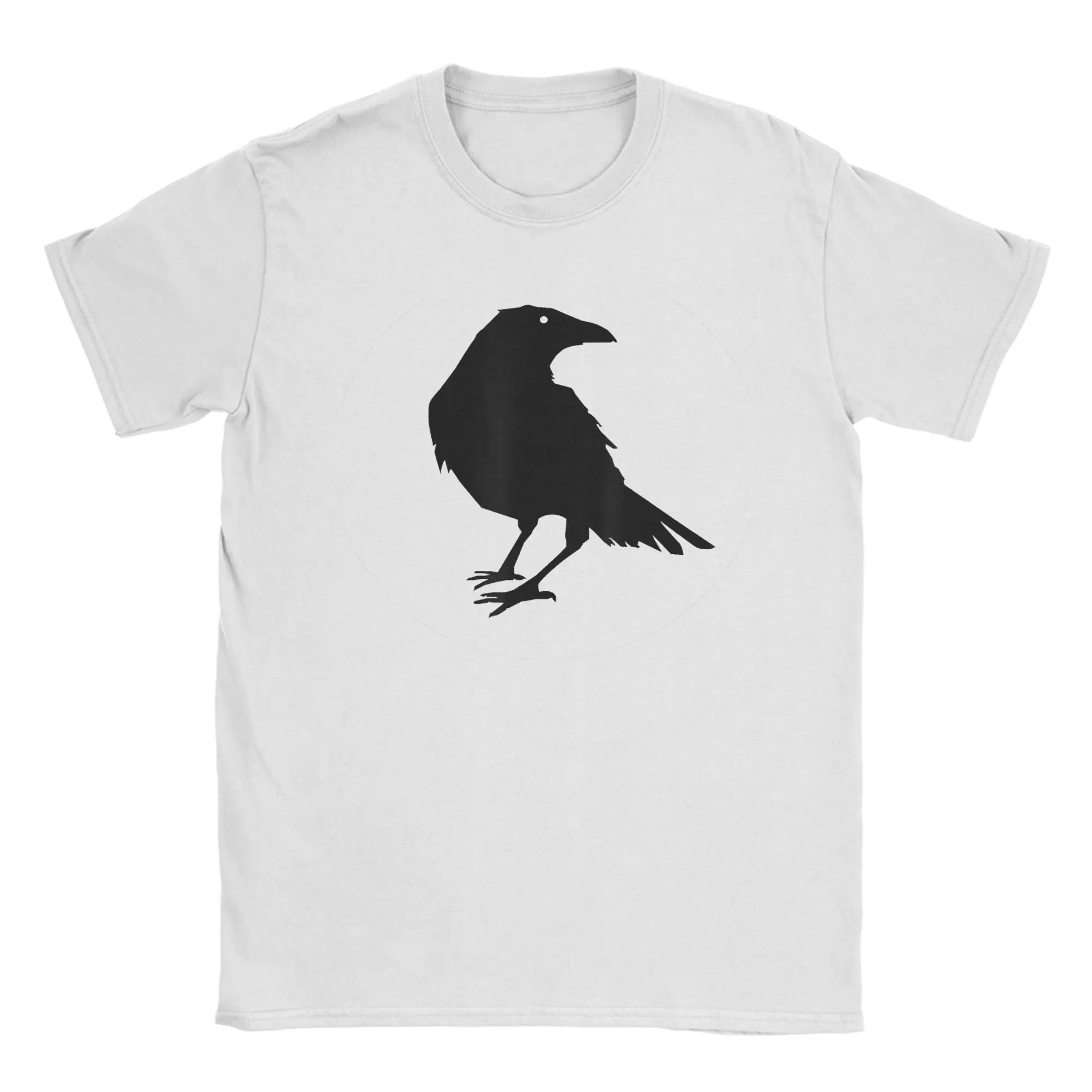 Beautiful Black Crow Raven Bird Silhouette T Shirt Men Pure Cotton Funny T-Shirts O Neck  Tees Short Sleeve Clothes Summer