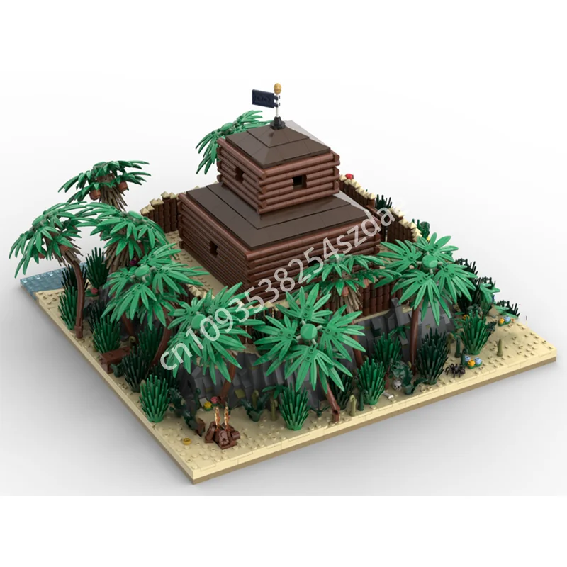 

5946 шт. MOC Остров сокровищ, Stockade, пиратская модель здания, рождественский подарок, блоки, креативная идея, игрушки, образовательный кирпич для детей