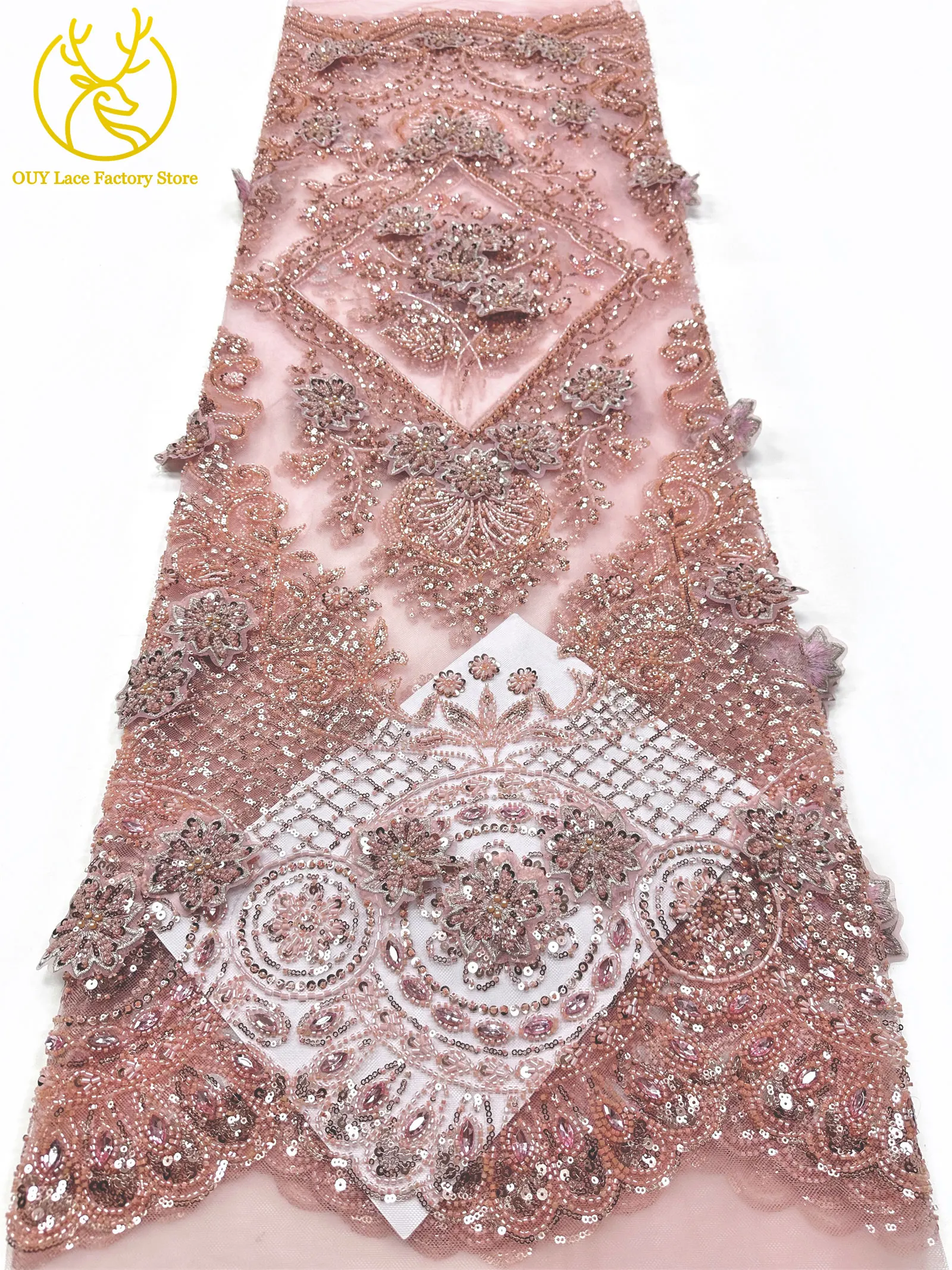 Gold Luxury 3D Applique Embroi - Embroidery Gold ulasan dan harga