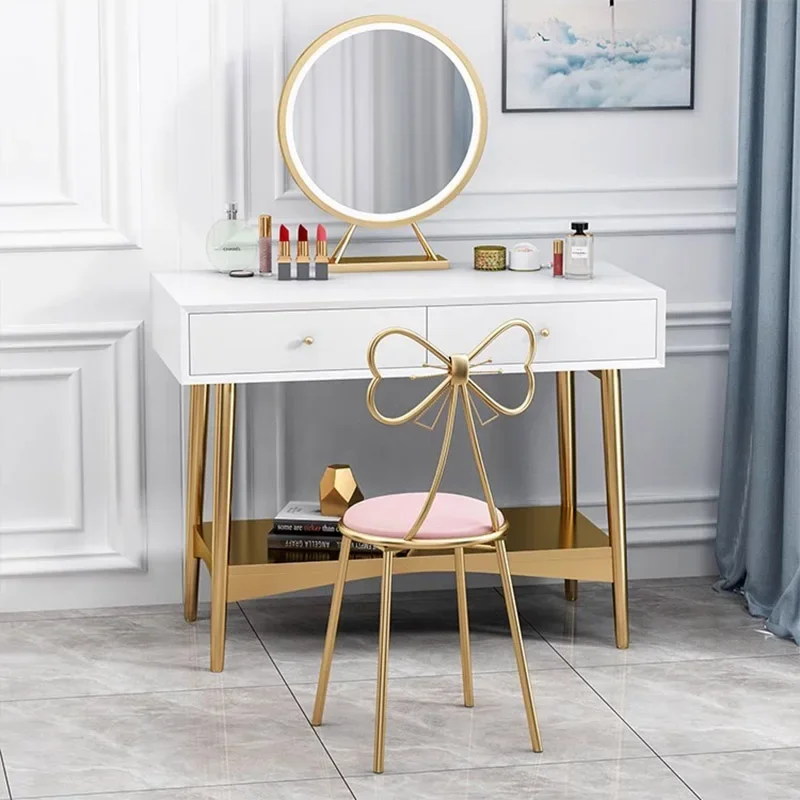 

Legs Metal Round Stool Industrial Leather Office Cushioned Vanity Chair Bedroom White Sillas Para Sala De Estar Home Furniture