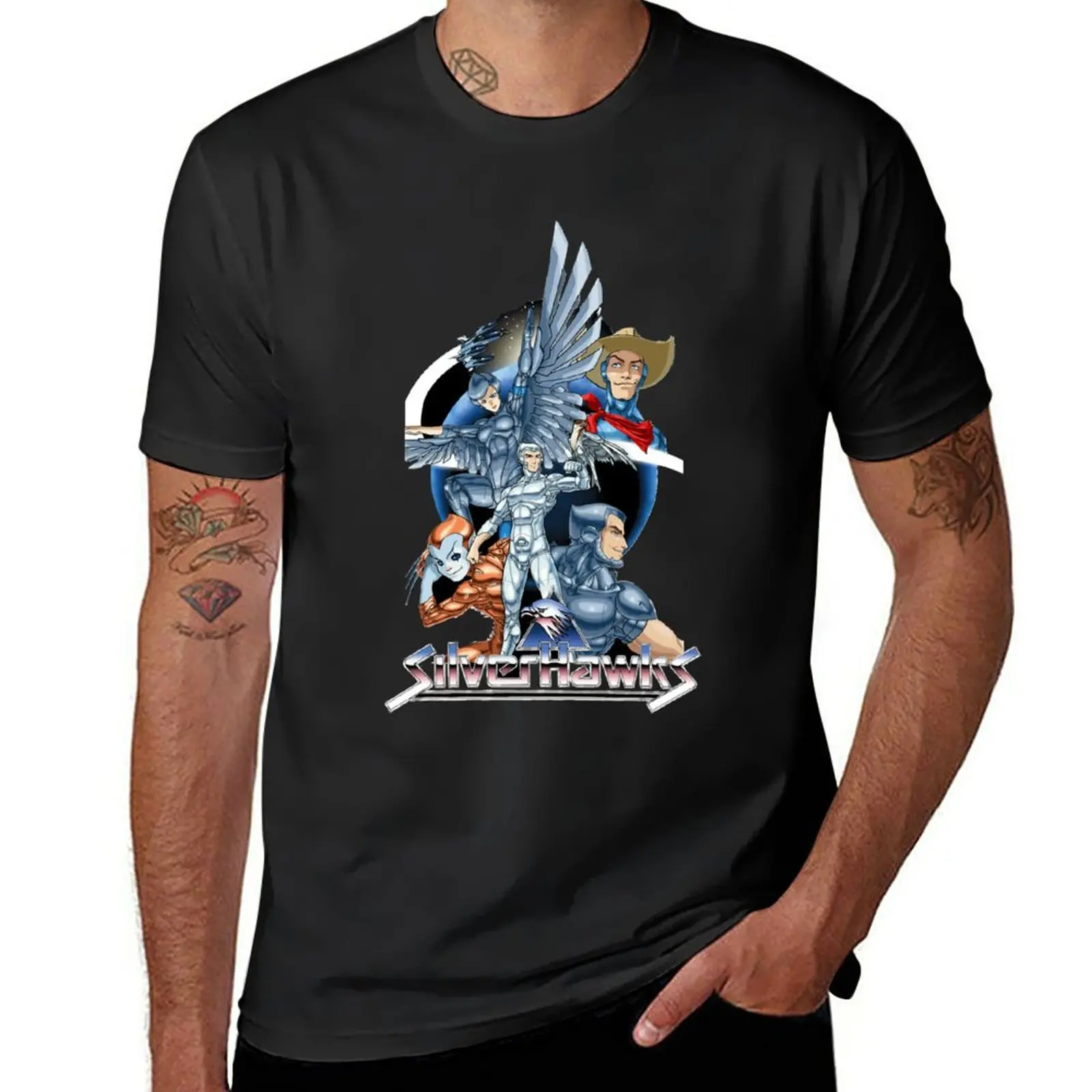 New Silver Hawks Classic Vintage cartoon T-Shirt Short sleeve tee quick-drying t-shirt heavyweight t shirts men clothes