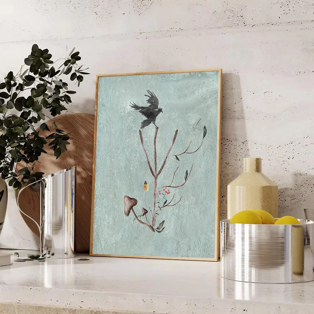 النباتية جدار الفن يطبع زهرة قماش اللوحة الطبيعة ديكور المنزل خمر الأزهار ديكور غرفة جمالية ديكور النباتية التوضيح #1