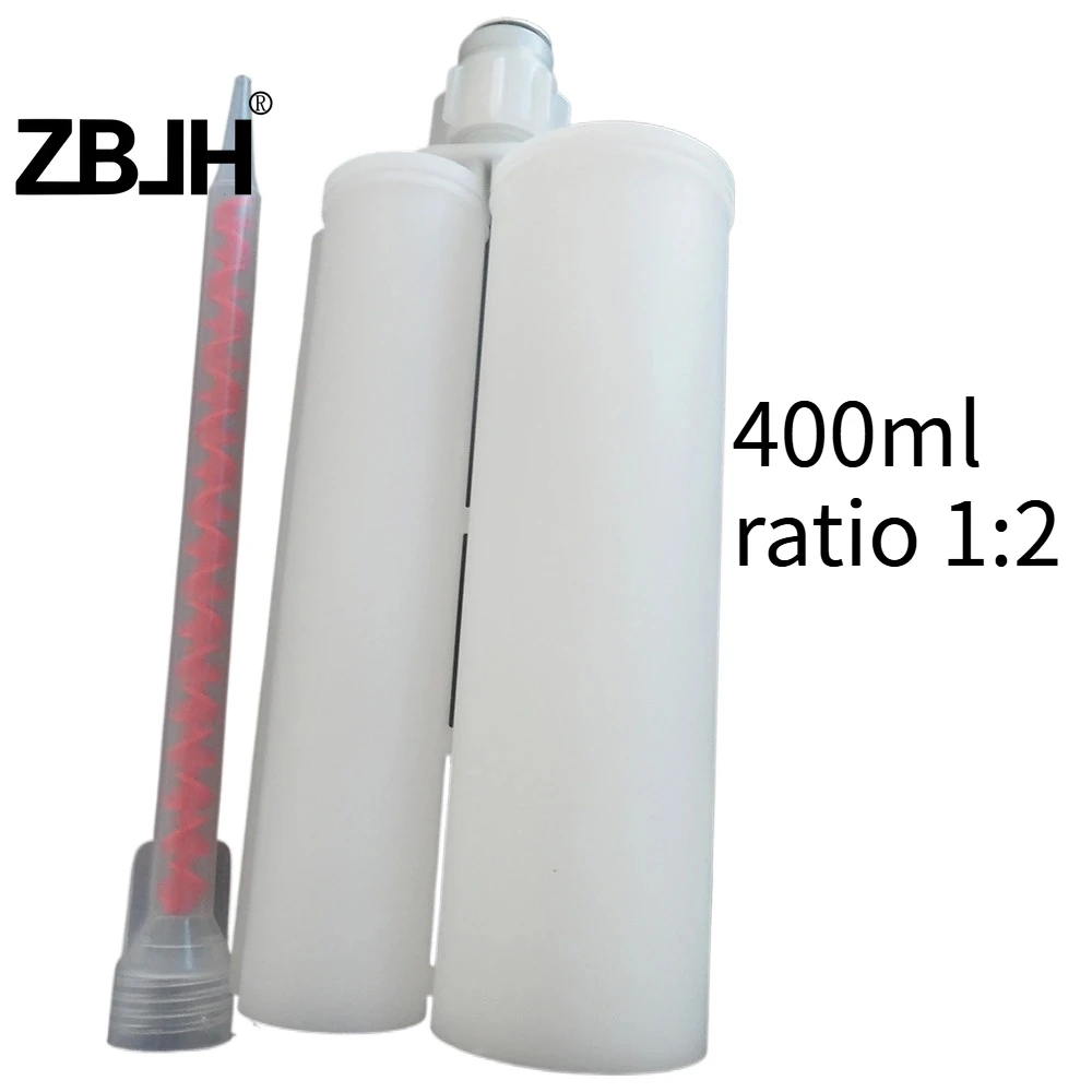 400ml 1:2 Ratio AB Epoxy Glue Gun Empty Cartridge Barrel and Mixing Tube MC10-18 Thread Mouth