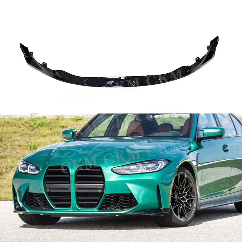 

for BMW 3 Series G80 M3 4 Series G82 G83 M4 2021 + Car Bodykits ABS Gloss Black Front Bumper Lip Chin Spoiler Accessories