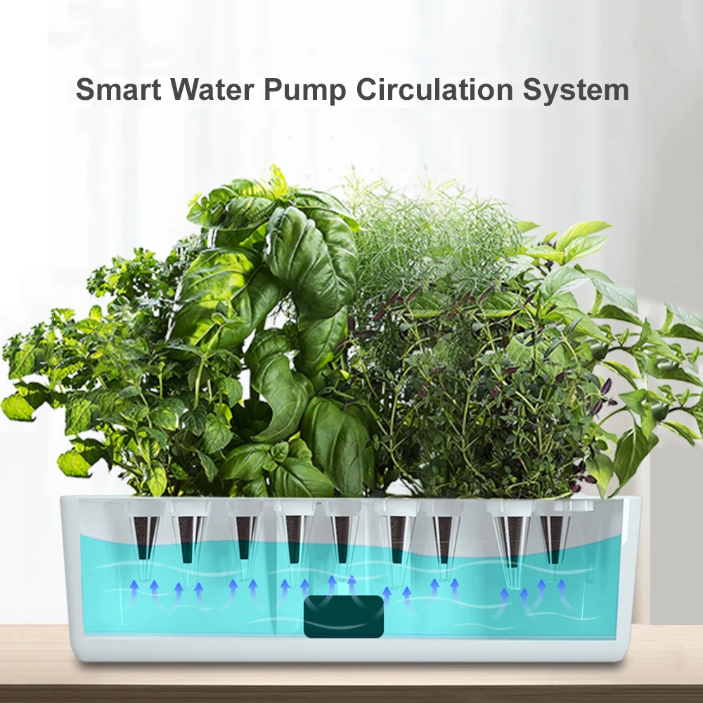 

Garden Hydroponics Growing System Indoor Herb Garden Kit Automatic Timing LED Grow Lights Smart Water Pump Hydroponic Planter