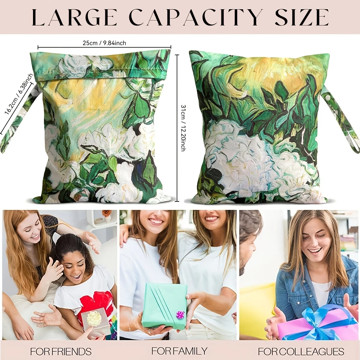 Waterproof Dry Wet Separation Bag Fashion Beach Zipper Bag for Travel Swim Pool Yoga Sportswear Cosmetics Lingerie Storage
