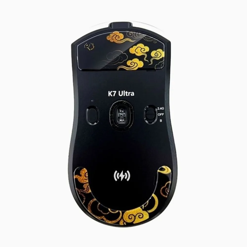 

Black Gold Tempered Glass Mouse Foot Sticker for MCHOSE K7Ultra Special Silky Slip
